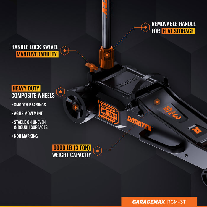 RGM-3T GarageMax 3T Aluminum Steel Big Wheel EJack